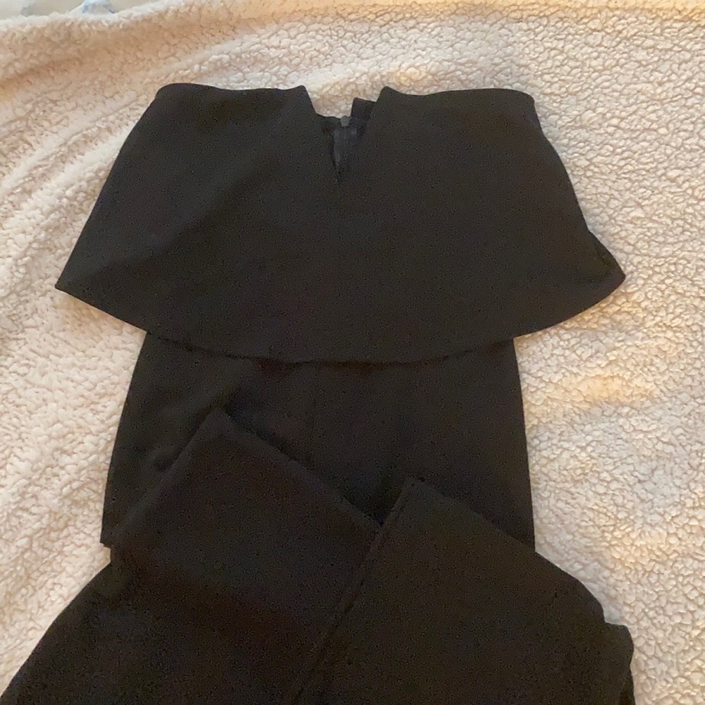 Lulus black strapless jumpsuit